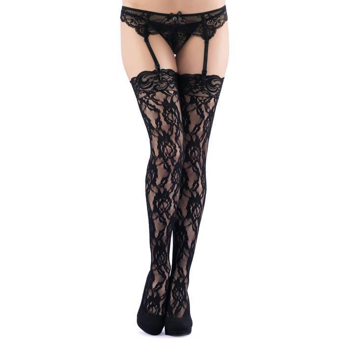 Lovehoney Rose-Patterned Lace Stockings