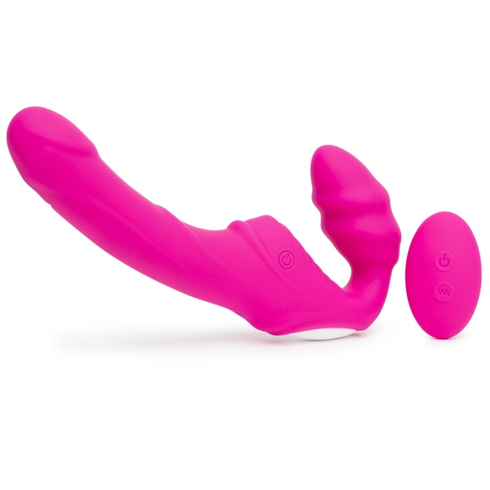 Rechargeable Remote Control Strapless Strap-On Vibrator