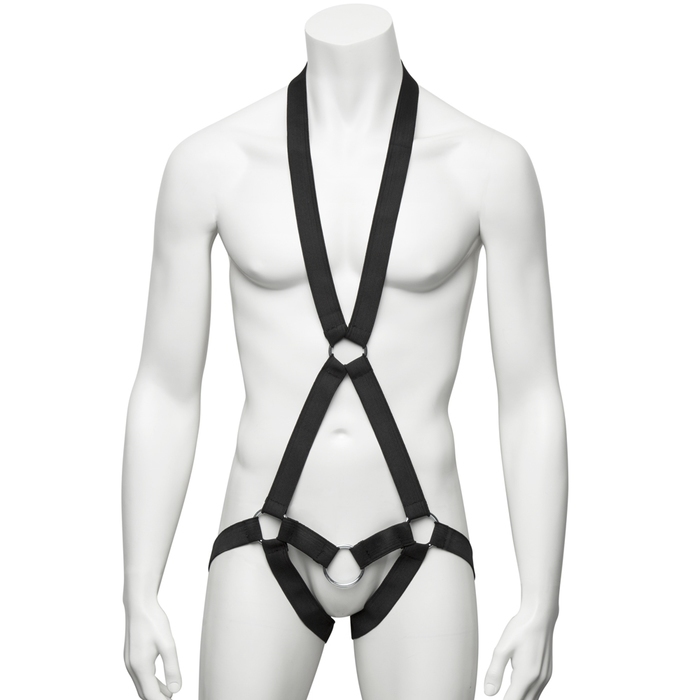 DOMINIX Elasticated Body Harness with Cock Ring
