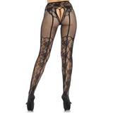 Leg Avenue Crotchless Floral Lace Suspender Tights