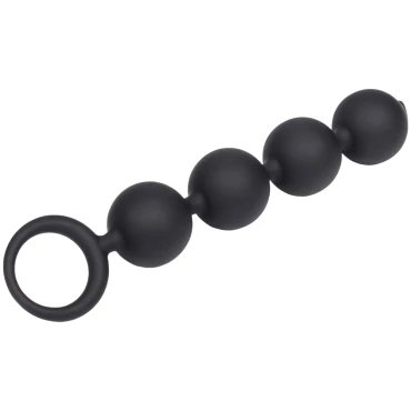 Black Pearl Silicone Anal Beads - 6 Inch