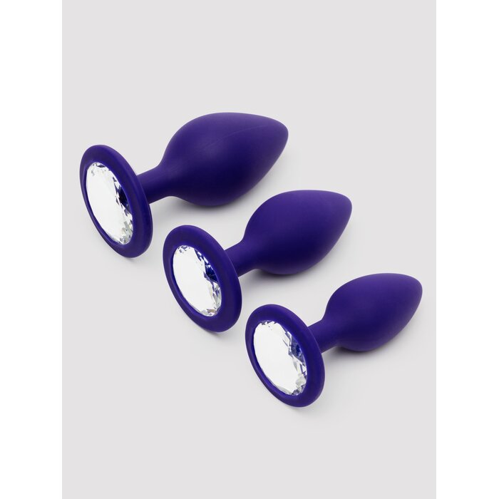 Lovehoney Jewelled Silicone Butt Plug Set  - Purple