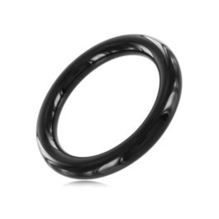 Black Line Stainless Steel Cock Ring Black - 40mm