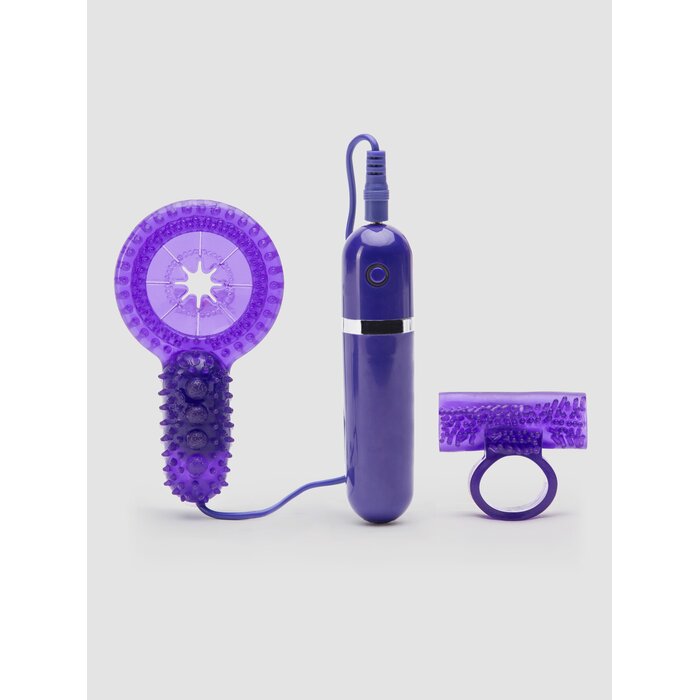 Lovehoney Bedtime Bullet 10 Function Vibrating Cock Ring Set - Purple