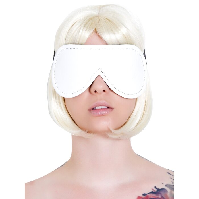 Monochrome Leather Blindfold - One Size