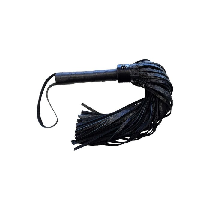 Black Leather Flogger with Black Hardware