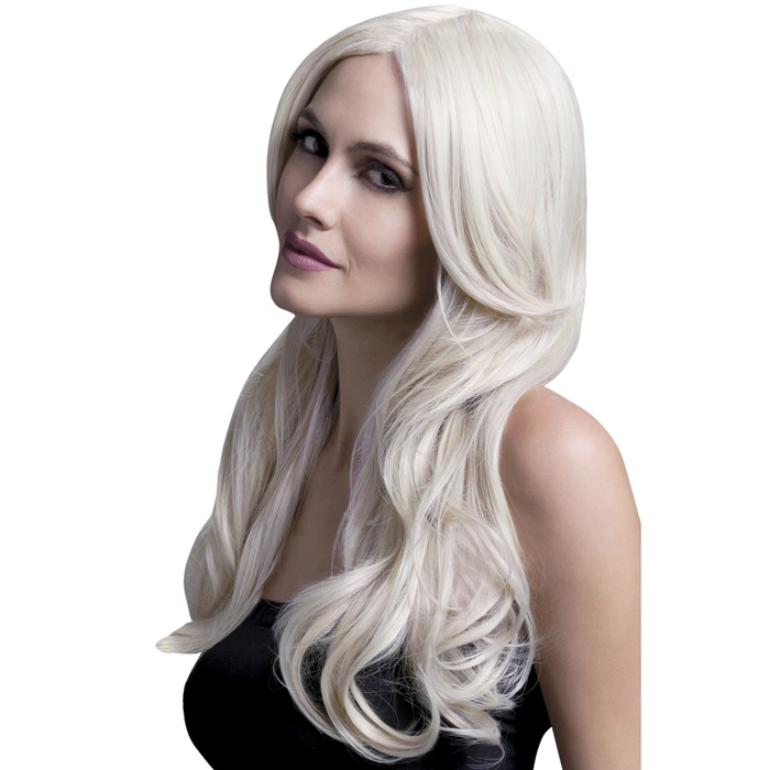 Fever Long Blonde Wavy Wig with Centre Parting