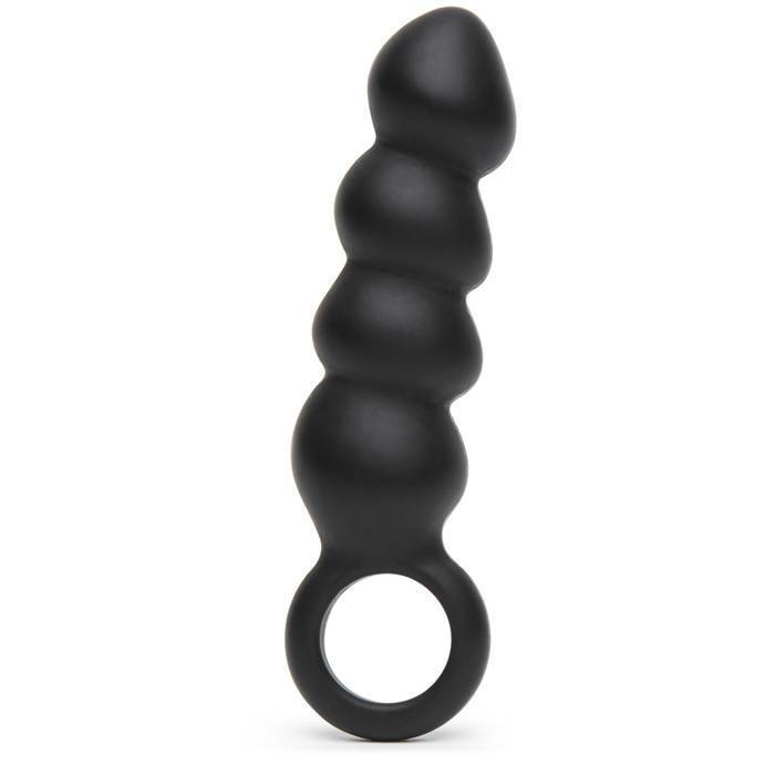 Beaded Silicone Butt Plug with Finger Loop