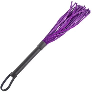 Night Mistress Violet Suede Flogger Whip - 14 Inch