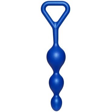 Tip Off Blue Silicone Anal Beads - 7 Inch