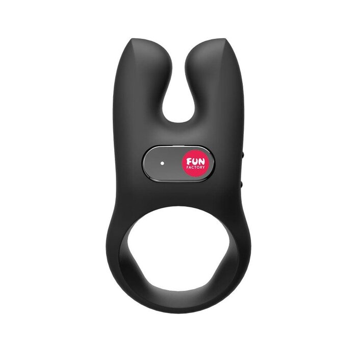 Fun Factory NOS Vibrating Cock Ring: Black Adjustable Couples Toy for Enhanced Pleasure