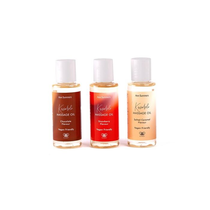 Ann Summers Kissable Flavoured Massage Oil Set, 3 Pack, 50 ml