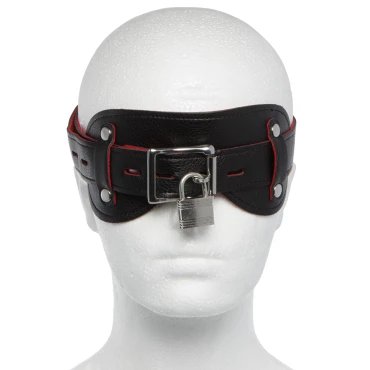 Padlocked Faux Leather & Suede Blindfold