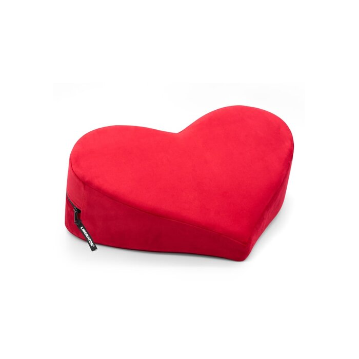 Heart Wedge Sex Pillow - Microvelvet - Red