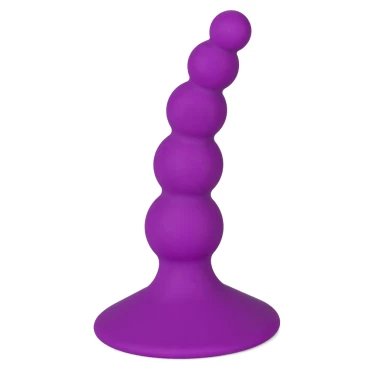 Grapevine Purple Silicone Beaded Butt Plug - 4 Inch