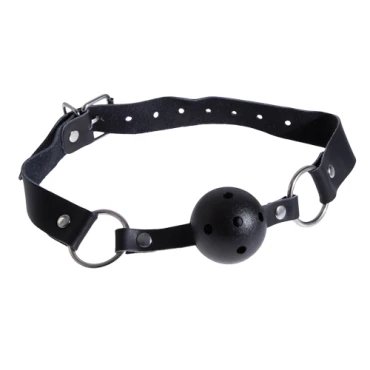 Black Leather Ball Gag