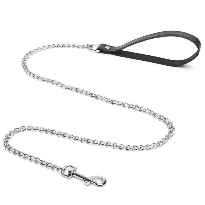 Bondage Boutique Chain Lead with Leather Handle