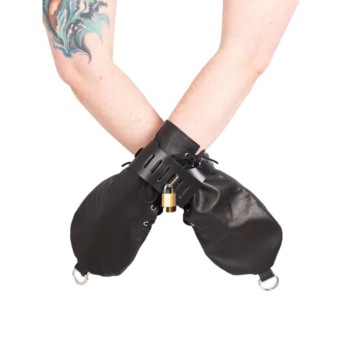 Leather Lockable Bondage Mittens