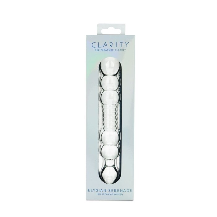 Clarity Elysian Serenade Glass Dildo: 191mm Curved Pleasure Wand for Couples