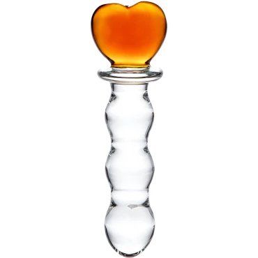 Lovers Paradise Red Heart Glass Dildo - 6.5 Inch