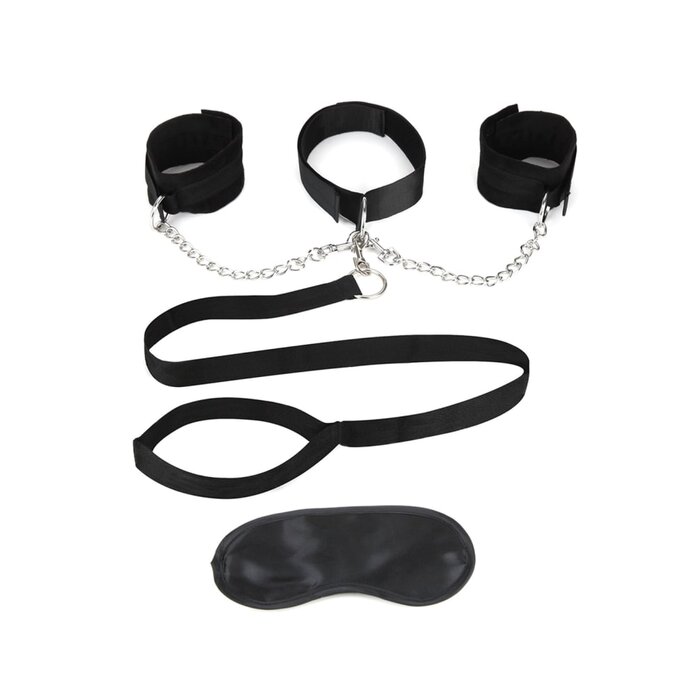 Sex Collar and Leash Set With Cuffs