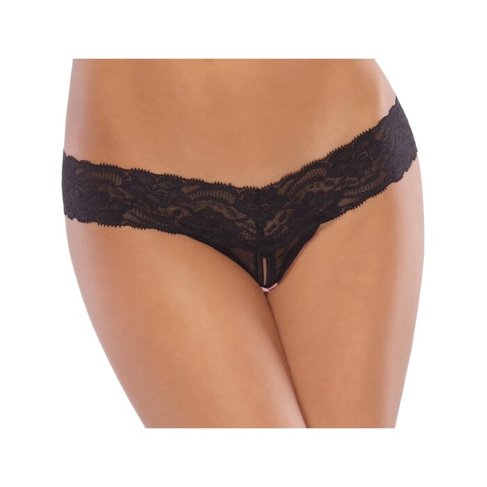 Crotchless Lace Thong