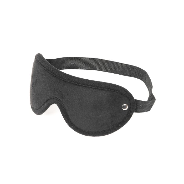 Black Velvet Blindfold With Elastic Strap - One Size