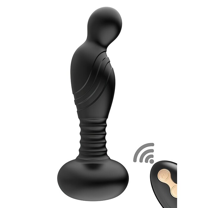 Ass-Sation Remote Vibrating P-Spot Plug - Black