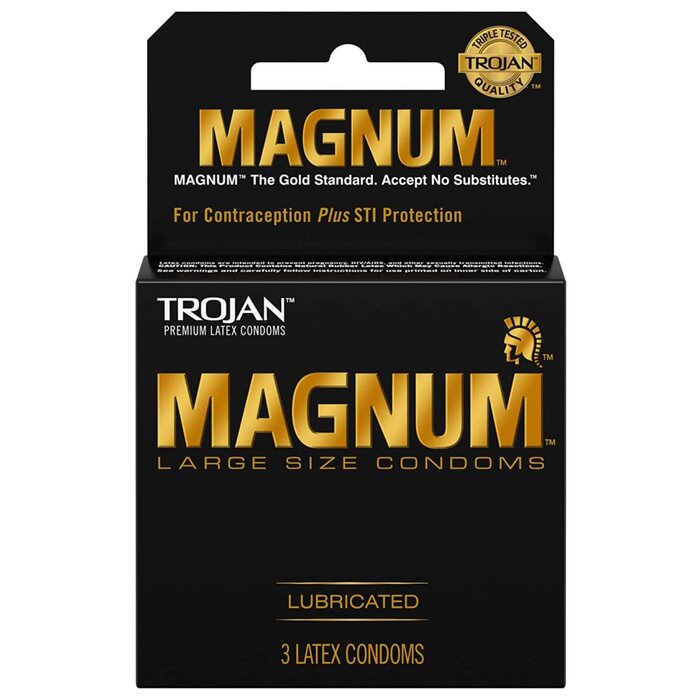Trojan Magnum Lubricated Condoms - 3 Pack