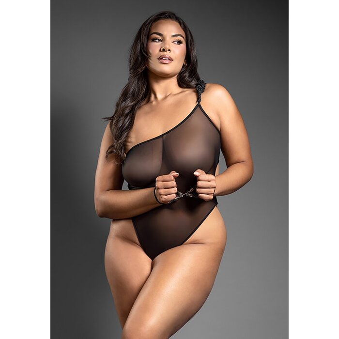 Rope Teddy and Cuffs - Queen Size - Black