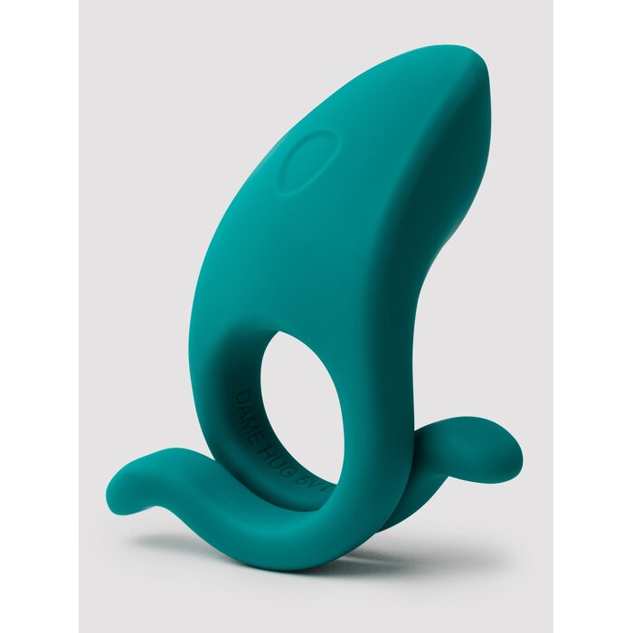 Dame Hug Rechargeable Adjustable Vibrating Couples Ring - Green