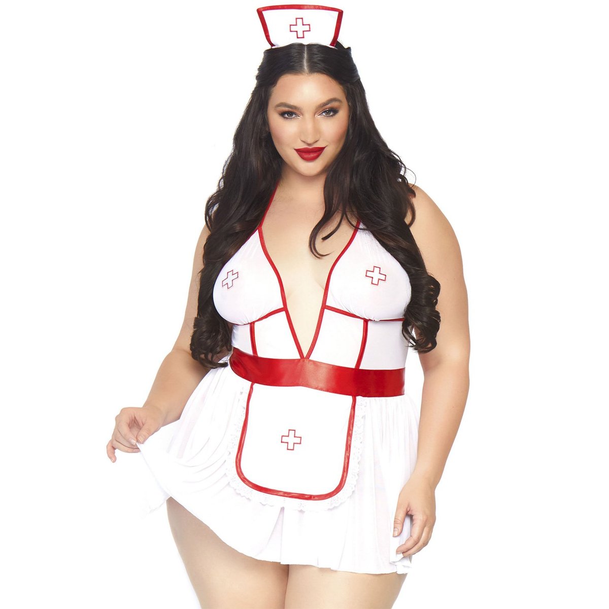 Leg Avenue Nurse Costume Plus Size - White - Plus size