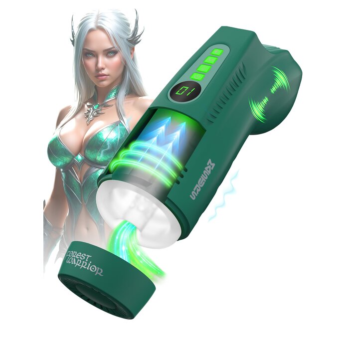 Ayla Forest Warrior Suction and Vibrating Virtual Reality Masturbator - Green