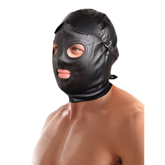 Leatherette Hood & Blindfold Set - One Size