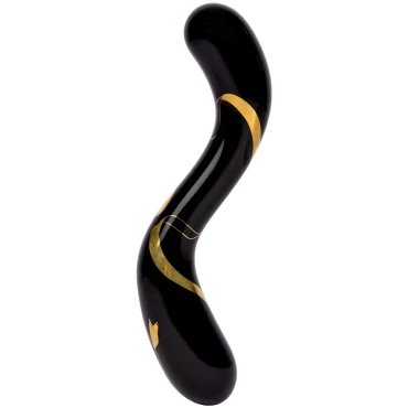 Glacier Glass Gold Rush Black G-Spot Dildo - 7 Inch