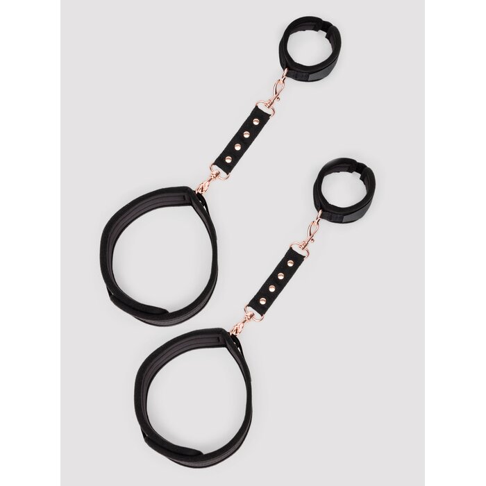 Bondage Boutique Soft Wrist to Thigh Restraints - Black