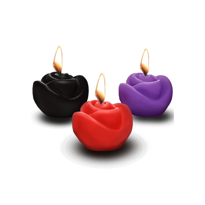 Fire Garden 3-Piece Rose Candle Set