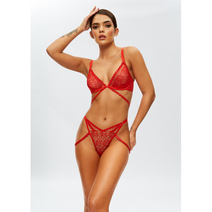 Ann Summers Nya Crotchless Set, Red