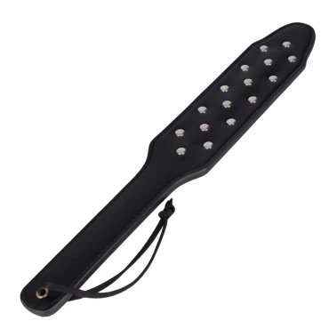 Studded Black Faux Leather Slapping Paddle - 15 Inch