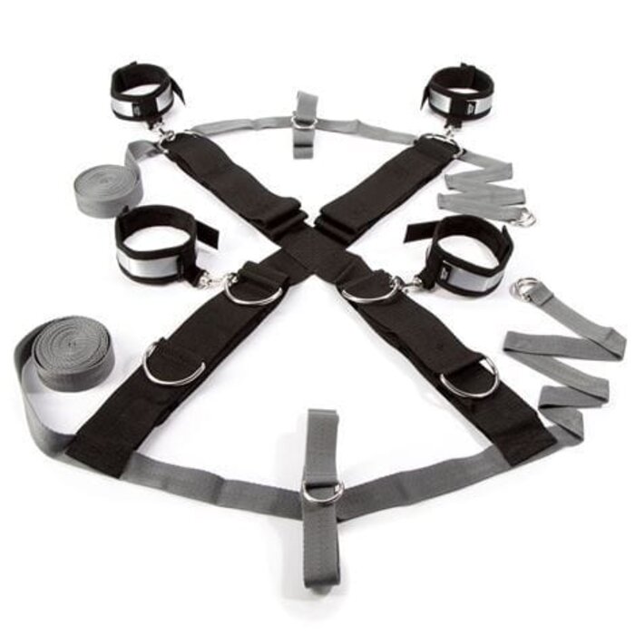 Fifty Shades of Grey Keep Still Over the Bed Cross Restraint Set in Silver