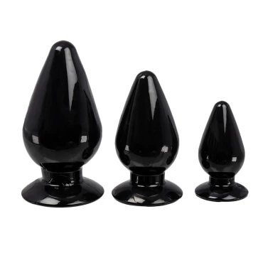 Backdoor Explorer 3 Piece Black Butt Plug Size Training Kit