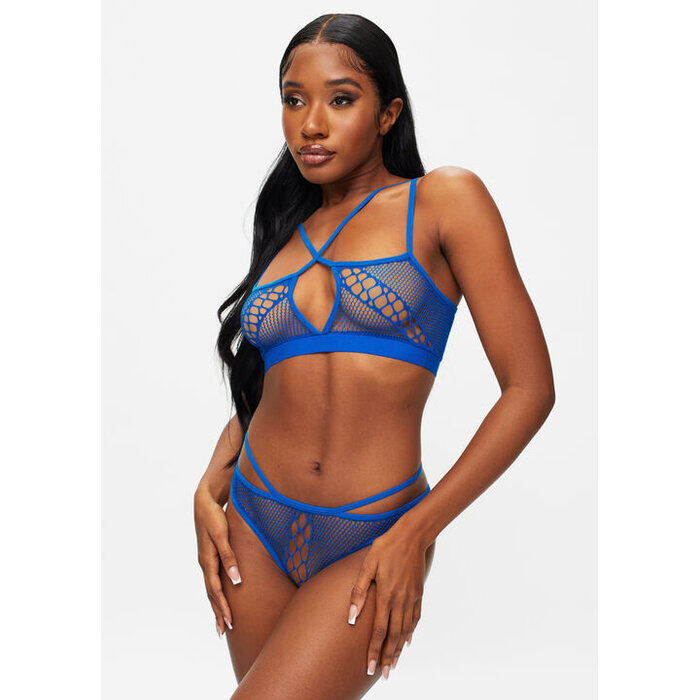 Ann Summers Fantasize Crotchless Set, Bright Blue