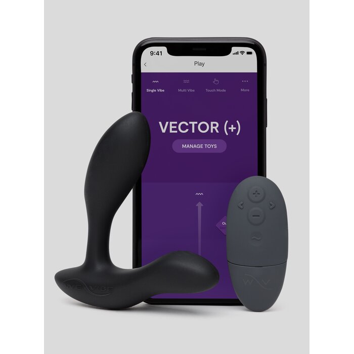 We-Vibe Vector+ App and Remote Controlled Rechargeable Prostate Massager - Black