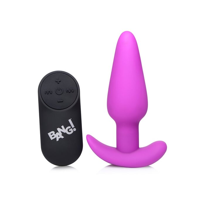 Remote Control 21X Vibrating Silicone Butt Plug - Purple