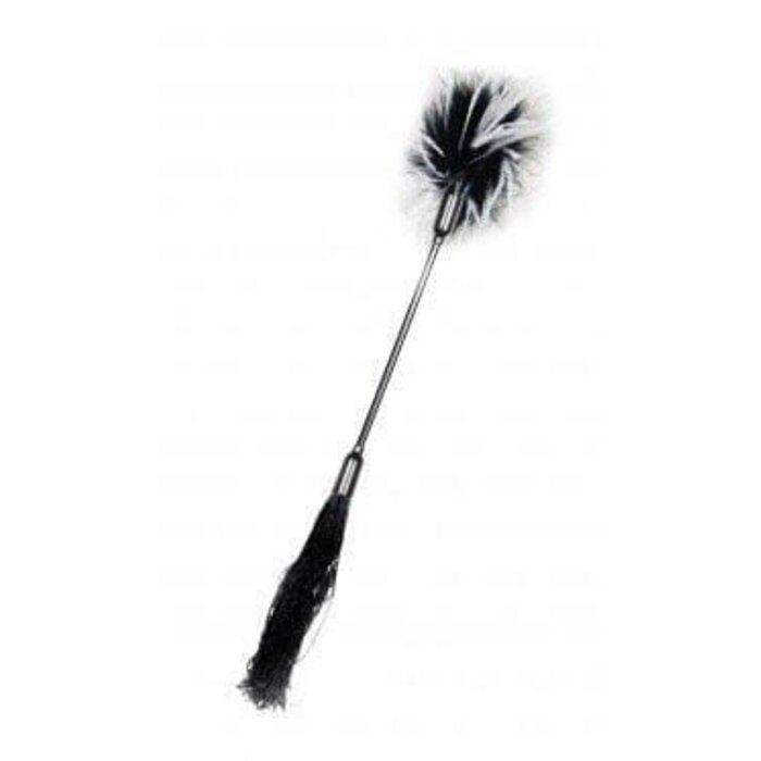 Sex and Mischief Two-Sided Whip & Tickler for Bondage Play in Black & White