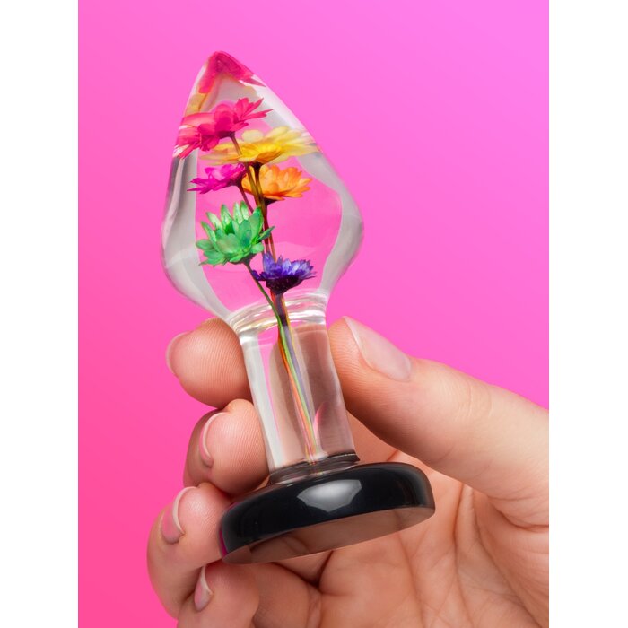 LOVISS Flower Garden Clear Butt Plug 3 Inch - Clear