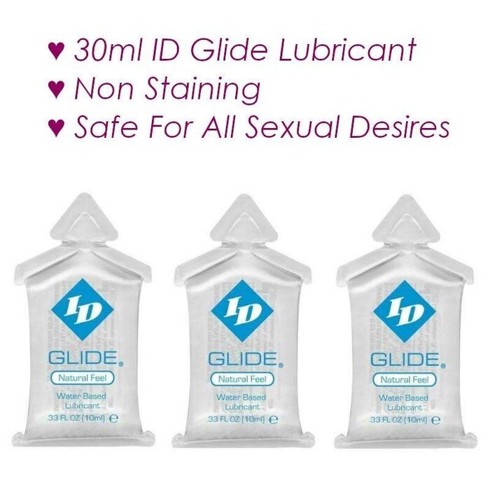 30ml ID Glide Lubricant Water-Based Hypoallergenic Lube 3x 10ml Pillows