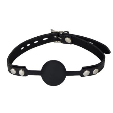 Mute Lock Black Silicone Ball Gag & Padlock
