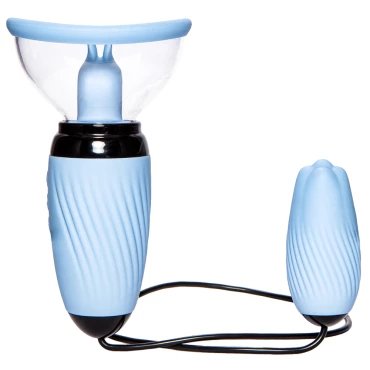 Plumper Blue Vibrating Pussy Pump & Love Egg
