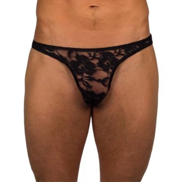 Whipped Black Sexy Lace Thong - S/M